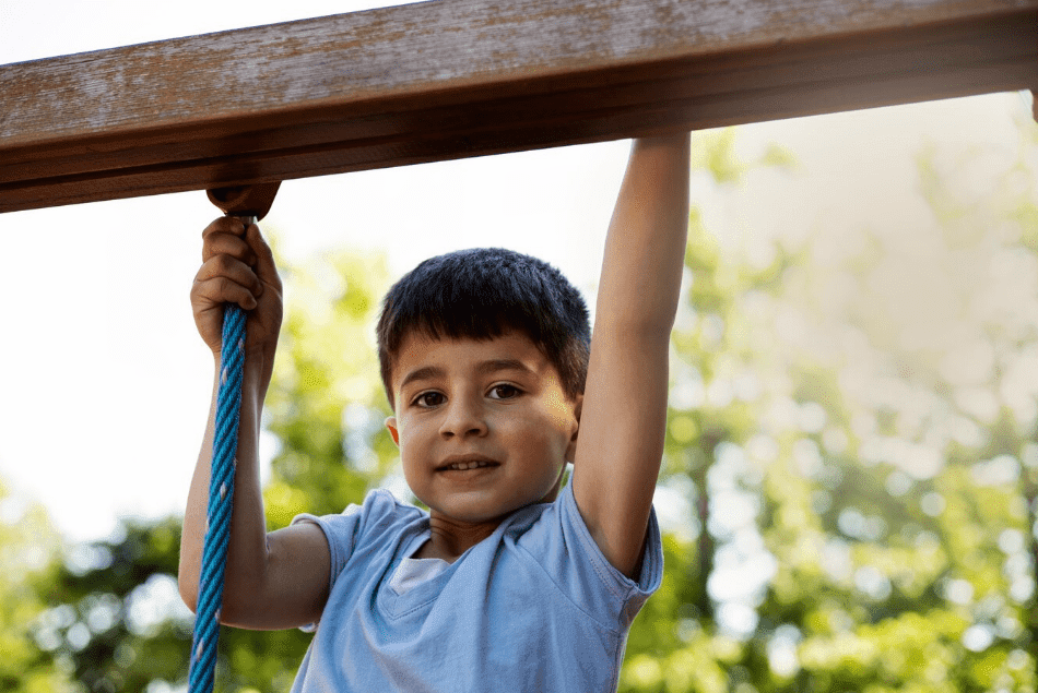 Children engaged in outdoor activities and physical exercise