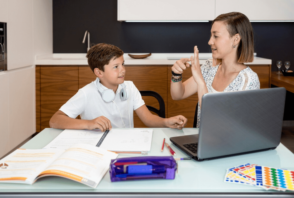 Student practicing daily speaking