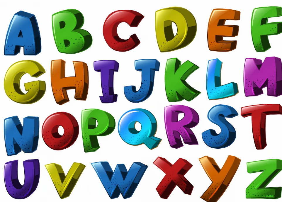 Capital letters ABCD for writing alphabets on four lines