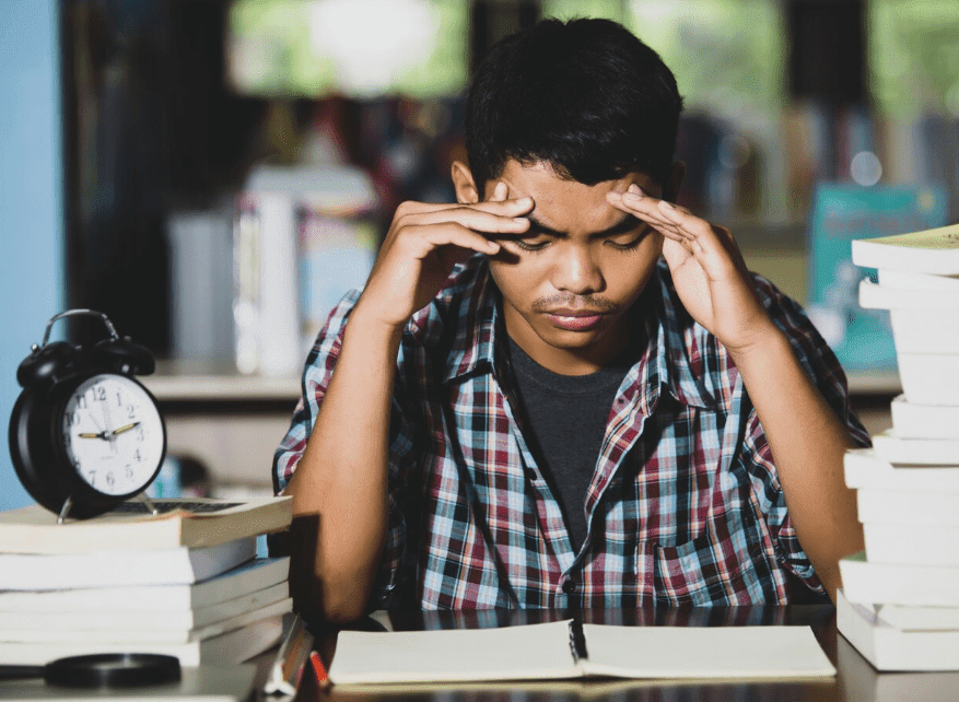 Student struggling to manage time during the NSO exam